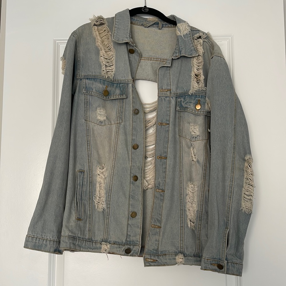 Oversized Ripped Jean Jacket